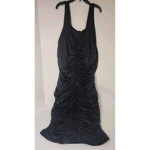 Womens Xl Spandex Stretch Black Dress Knee Length